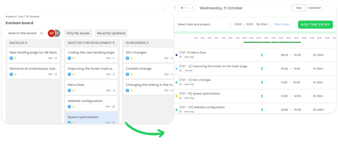 jira time tracking timecamp